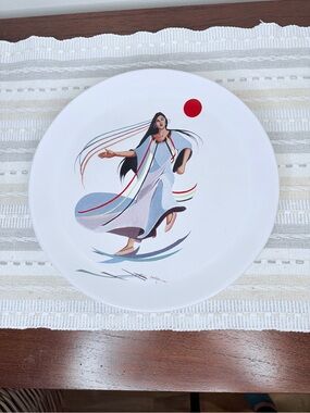 Frankoma Dana Tiger Artist Signed and Numbered Dancing Native Figure and Red Sun